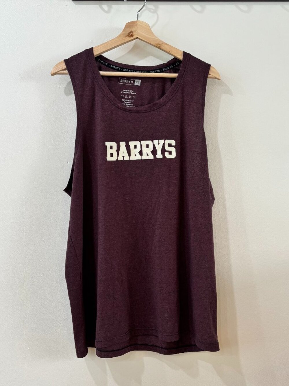 Barry's Bootcamp Heathered Burgundy Graphic Gym Muscle Tank